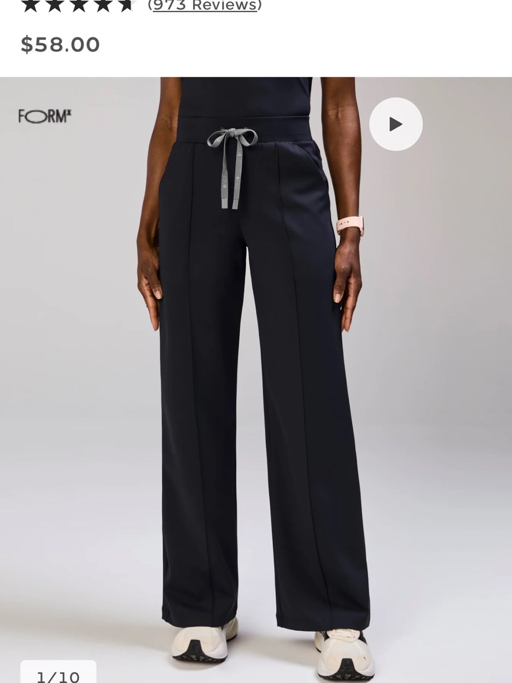 Figs Black High Waisted Salina FORMx Wide Leg Scrub Pants